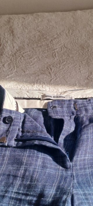 Pantalón cuadros Angel Schlesser azul Talla 40