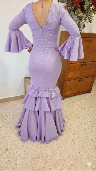 Traje de Flamenca Morado pastel TODAS LAS TALLAS