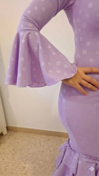 Traje de Flamenca Morado pastel TODAS LAS TALLAS