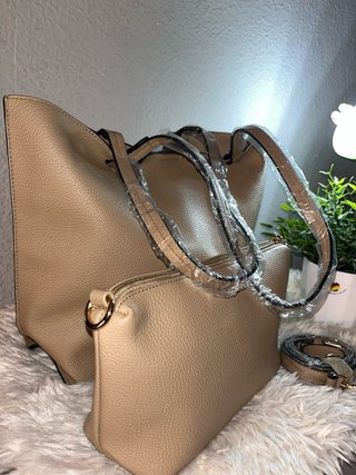 Bolso elegante de 2 piezas color beige