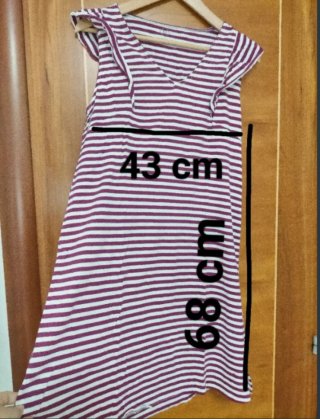 Vestido rayas morado y blanco Talla M