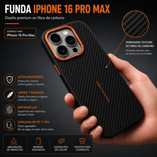 Funda Fibra Carbono + Protector Pantalla y Cámara