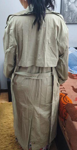 Gabardina Oversize Beige/Verde Talla Única