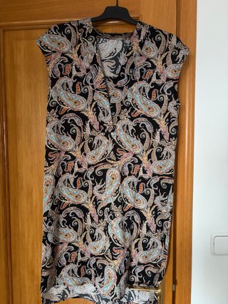 Vestido recto estampado paisley