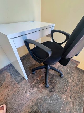 Pack Escritorio Blanco IKEA + Silla Oficina Negra
