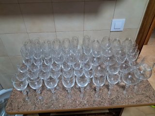 Juego de copas de cristal