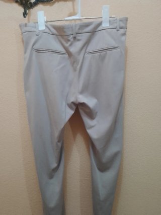 Pantalón chino largo hombre beige
