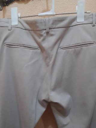 Pantalón chino largo hombre beige