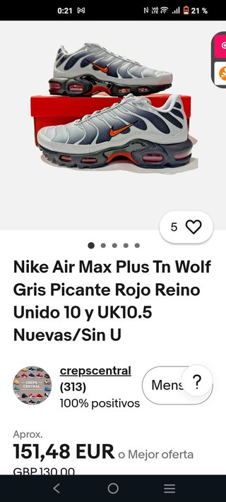 Nike Air Max Plus Tn Wolf Gris/Naranja