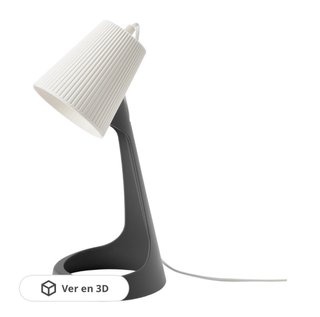 Lámpara de mesa Ikea gris y blanca