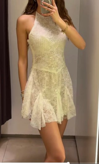 Vestido Zara bordado