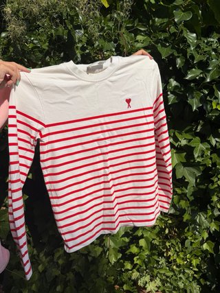 Sudadera AMI Paris Rayas Rojas y Blancas