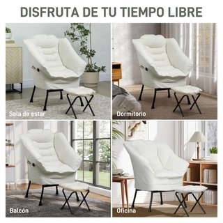 Sillón Relax con Otomana y Bolsillos Laterales
