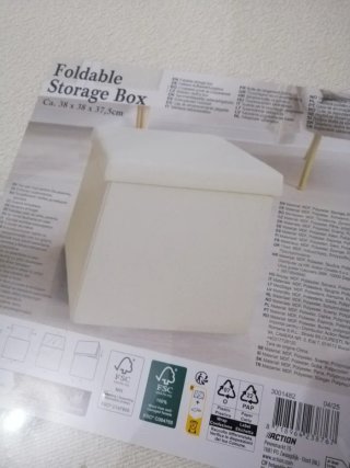 Puf Almacenaje y Asiento Beige