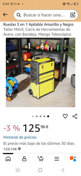 Caja Herramientas HOMCOM Ruedas 3 en 1