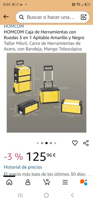 Caja Herramientas HOMCOM Ruedas 3 en 1