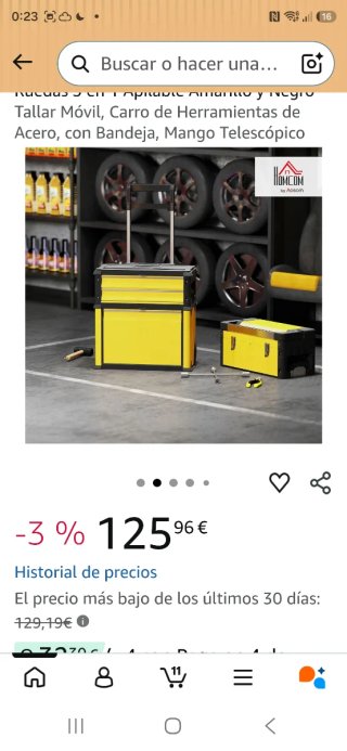 Caja Herramientas HOMCOM Ruedas 3 en 1