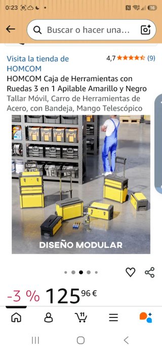 Caja Herramientas HOMCOM Ruedas 3 en 1