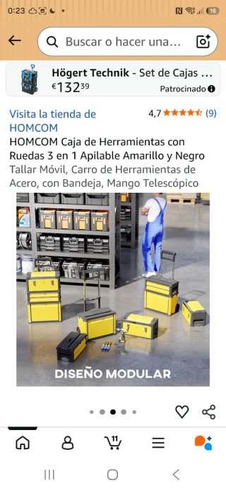 Caja Herramientas HOMCOM Ruedas 3 en 1