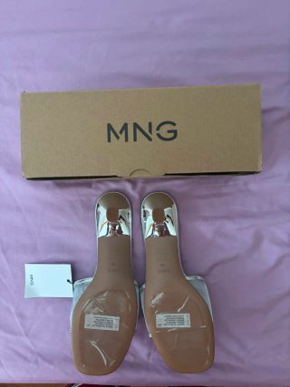 Sandalias Mango Plateadas Talla 38