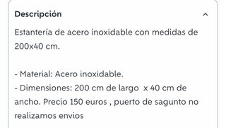 Estantería Acero Inoxidable 200x