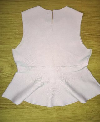 Top peplum Zara rosa pastel punto lazos