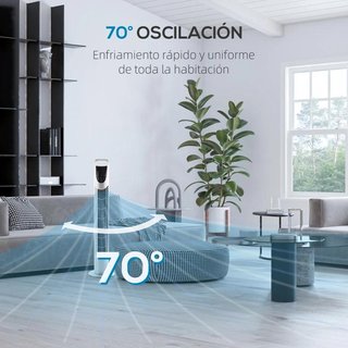 Ventilador Torre 40W Mando 3 Velocidades Plata