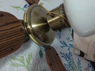 Lámpara Ventilador Madera y Bronce