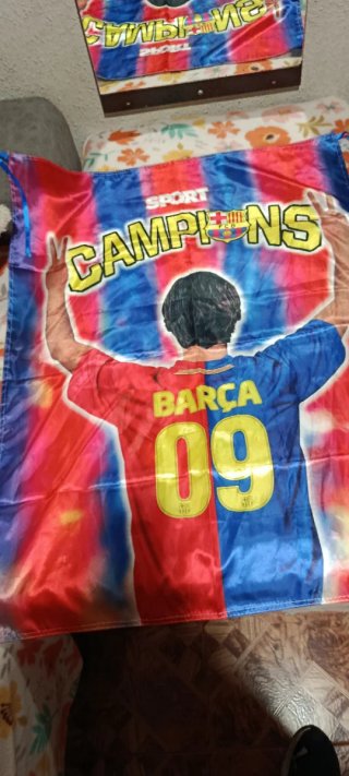 Bandera FC Barcelona Champions 09