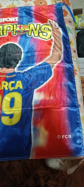 Bandera FC Barcelona Champions 09