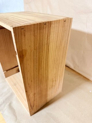 Caja decorativa de madera y tela