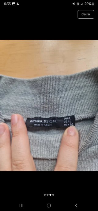 Camiseta Bershka gris talla L