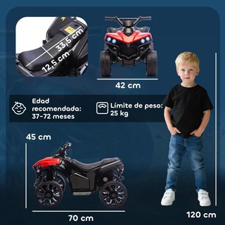 Quad Eléctrico 6V para Niños de 37 a 72 meses Rojo