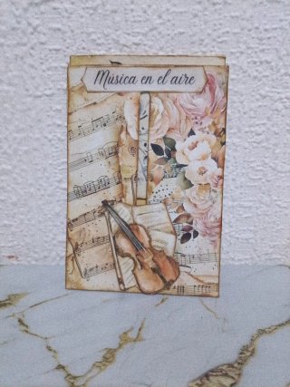Tarjeta con movimiento Música y Flores