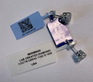 Aretes Oro Blanco 18K Diamantes 3CT IGI