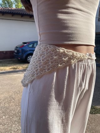 Bandana crochet crema