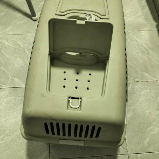 Transportín para mascotas beige y verde