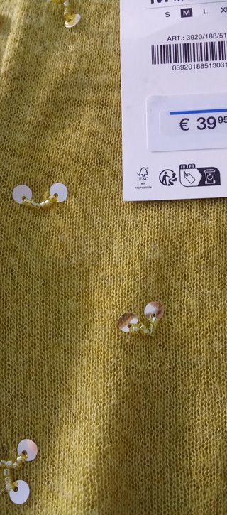 Chaqueta Zara punto fino pedrería Talla M