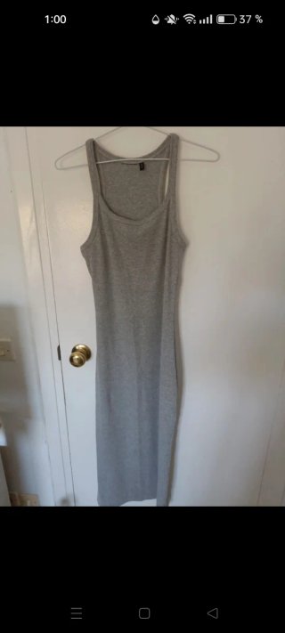 Vestido largo gris