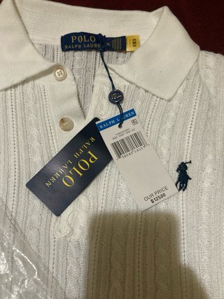 Polo Ralph Lauren Trenzado Blanco Talla XL