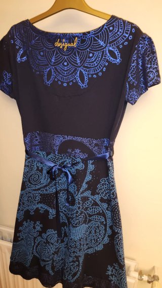 Vestido Desigual Negro y Azul