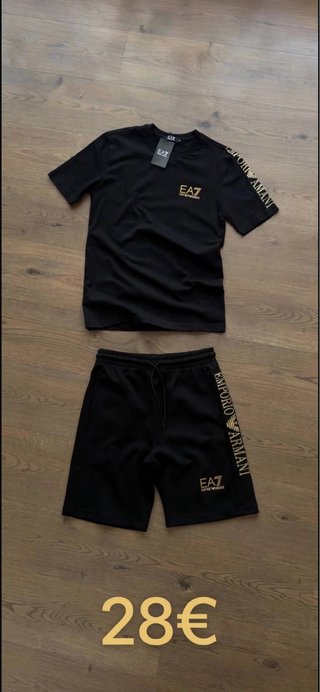 Conjunto corto Armani Negro y Dorado