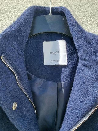 Abrigo Mango azul oscuro