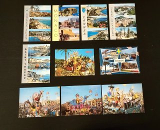 Lote de 10 Postales Vintage, de la Costa Azul