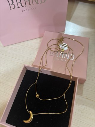 Collana doppia Brand Gioielli acciaio dorato