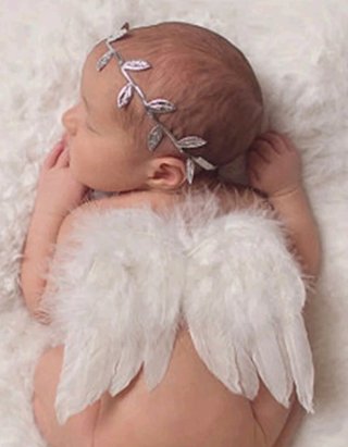 Alas de ángel blancas con diadema