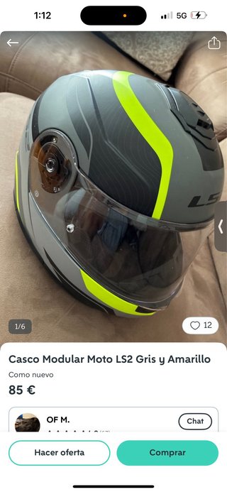 Casco Moto LS2 Gris y Amarillo