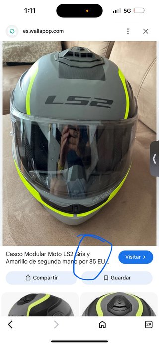 Casco Moto LS2 Gris y Amarillo