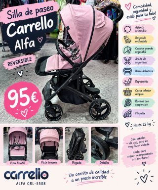 Silla de paseo Carrello Alfa rosa