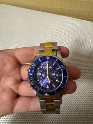 Reloj de Hombre Azul y Dorado